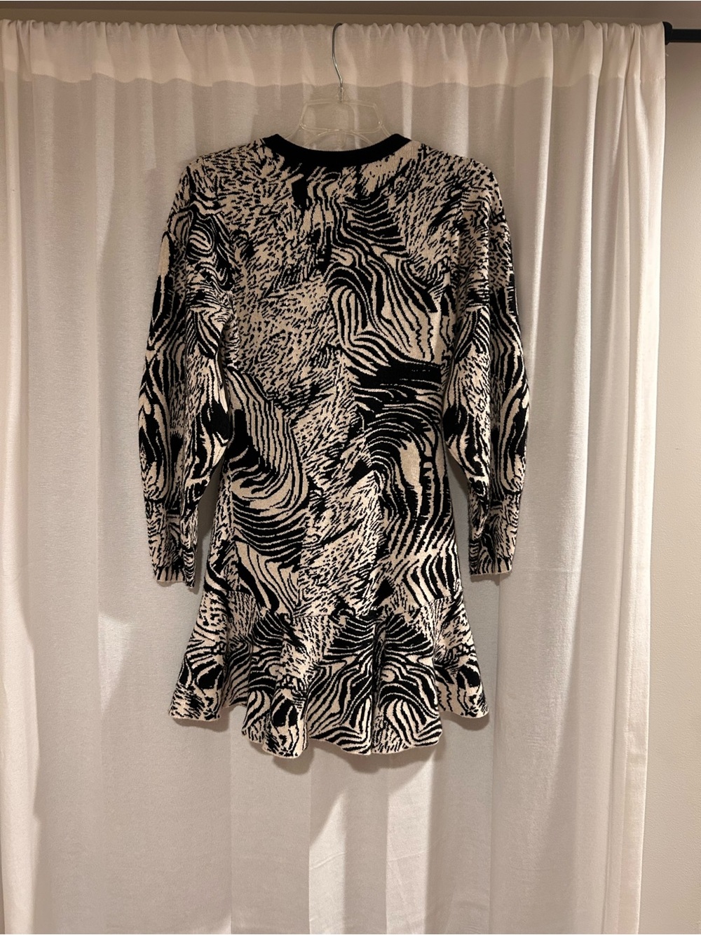 Anthropologie Black and White Abstract Knit dress